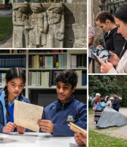A collection of photographs that capture learning moments at Holocaust monuments and sites in various areas in the world.