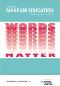 Cover of JME 48.1. A blue background with, "words matter", shown in the center of the image.